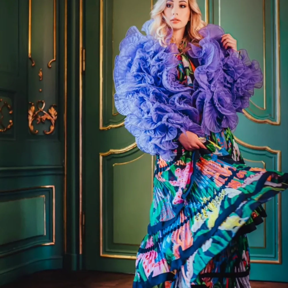 Iris Apfel X H&M Multicolored Ruffle Maxi Skirt - Picture 5 of 16